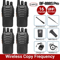 2/4pcs Baofeng BF-888S Pro Walkie Talkie Long Range Wireless Copy Frequency UHF Portable USB charger Ham Radio for Hunting 1