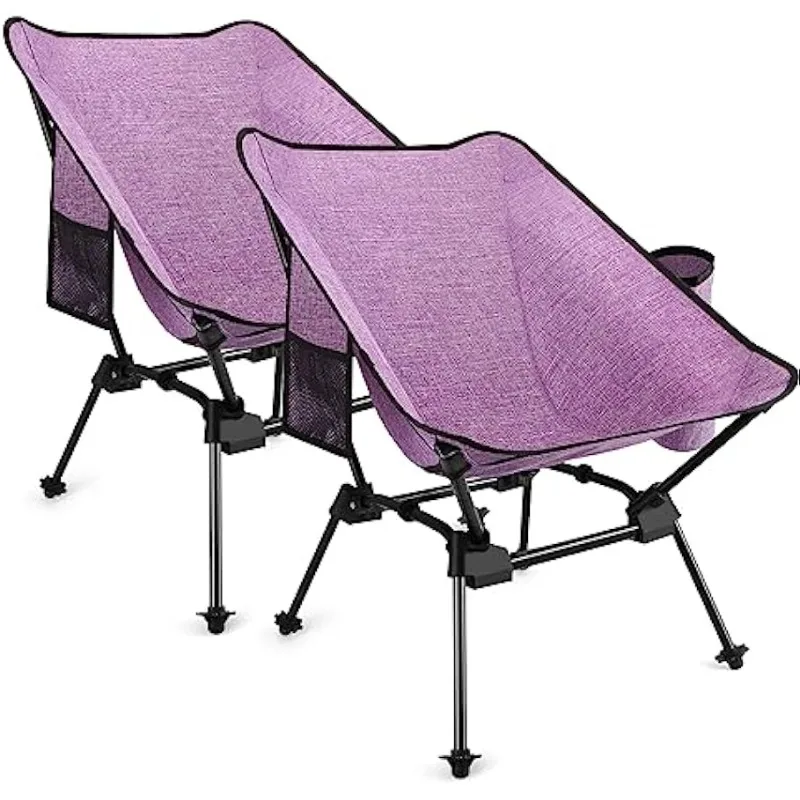 

Banzk Camping Chairs Outdoor Folding Chair Portable Backpacking Low Small Compact Collapsible Camping Chairs Cationic Fabric