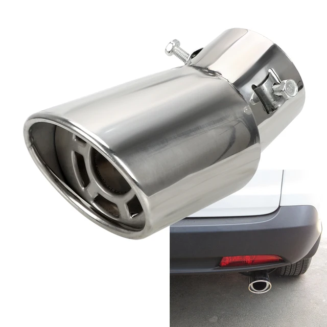Round Car Exhaust Tail Pipe Car Accessories 1PCS Tail Muffler Stainless Steel Car Exhaust Muffler Universal