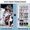 12 Pockets Over the Door Shoe Organizer Large Mesh Pockets With 2 Hooks Transparent Fabric Shoe Rack Storage Bag For Bedroom 6