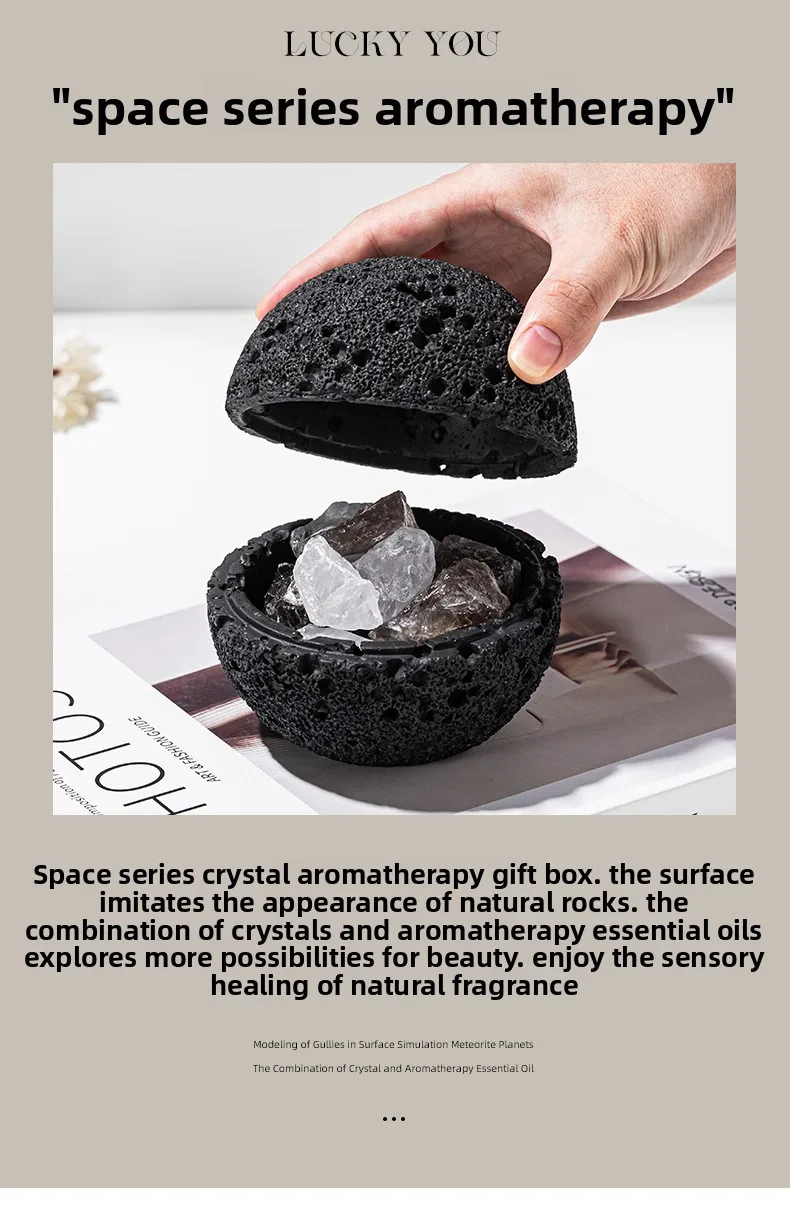 Volcano rock aromatherapy crystal diffuser essential oil household indoor long-lasting light fragrance fireless aromatherapy