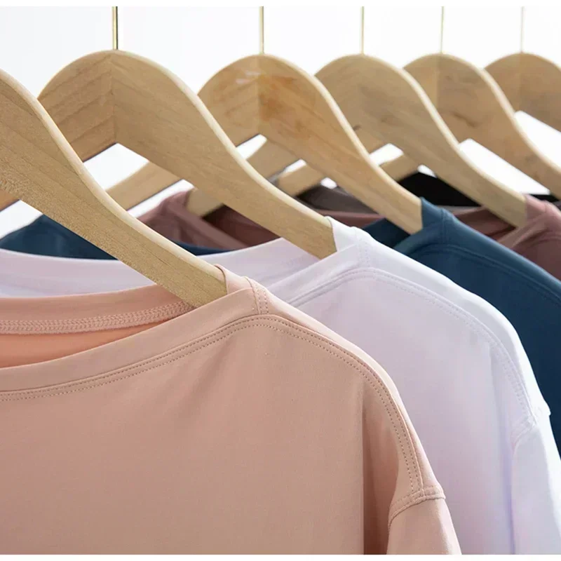 Lemon Women Yoga Short Sleeve Back In Action Summer Loose Sport Shirts Clothing Gym Wear Workout Short Sleeve T-shirt Sportswear