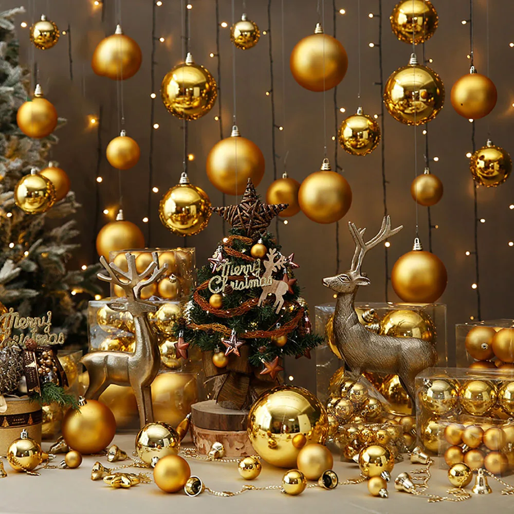 6cm-20cm Christmas Decorative Balls Glossy/Matt/Glitter Gold Color