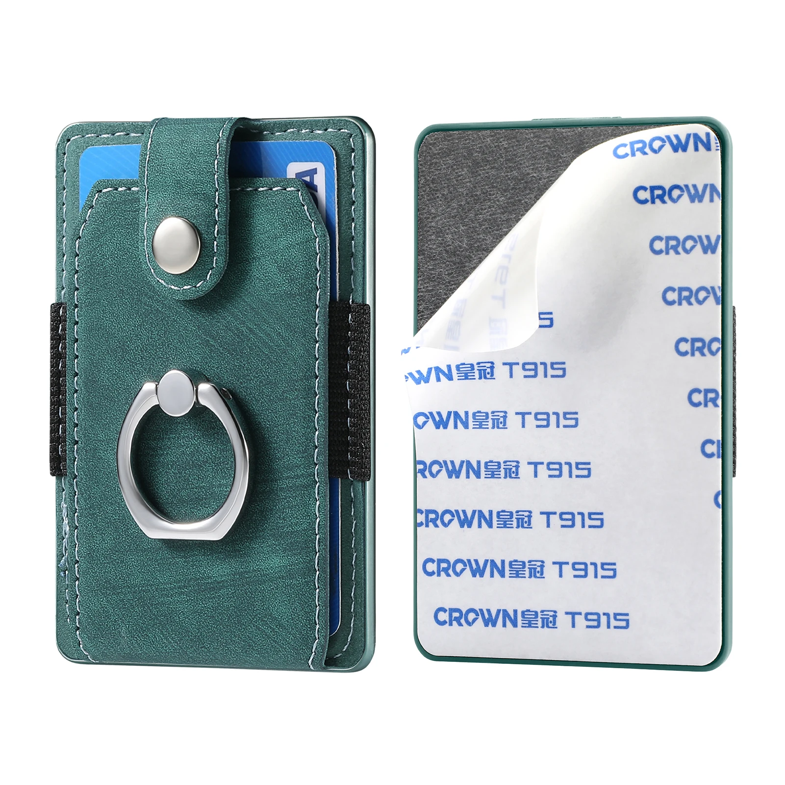 Universal PU Leather Phone Wallet Case with Card Slot and Ring Stand Attachment