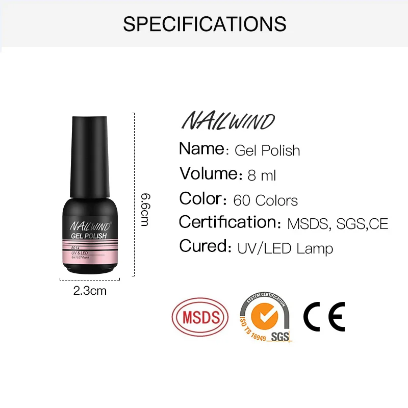 Nailwind Nail Polish 8ml Gel Varnish Paint Semi Permanent Nails Art Gel Nail Polish For Manicure Set Gellak Top Coat nail polish