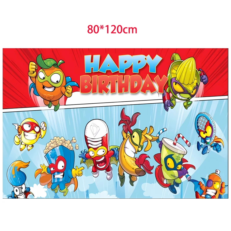 Superthings Birthday Party Decoration Balloon Banner Backdrop Cake Topper Superzings Party Supplies Baby Shower