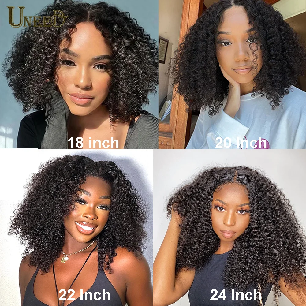 Kinky Curly Human Hair Lace Front Wig 13x4 for Women 180% 200% Density