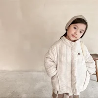 Hiver filles coton rembourré veste bébé polaire épaissir Beige café coton rembourré vêtements manteau enfants vêtements d'extérieur E 122662 3