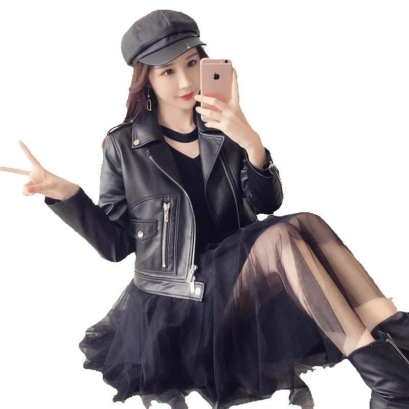 

Spring New Genuine Leather Coat Women's Short Motorcycle Sheepskin Korean Version Slim Fit And Slimming Coat Jacket Trendy