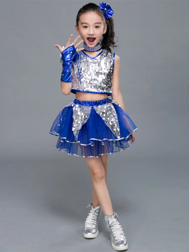 

Children's stage performance attire sequin princess style fluffy skirt, student modern dance street dance performance attire, ja