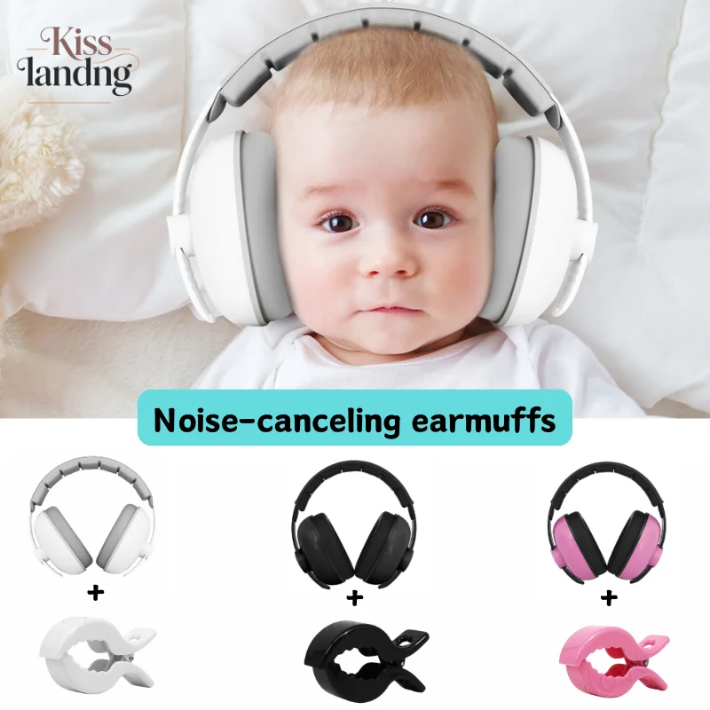 Protège-oreilles anti-bruit pour bébé, casque de protection auditive pour nourrissons avec clip pour nouveau-né et tout-petit