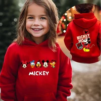 Mickey Minnie children's clothing kids hoodie autumn and winter sweater red double-sided printed top for girls 6
