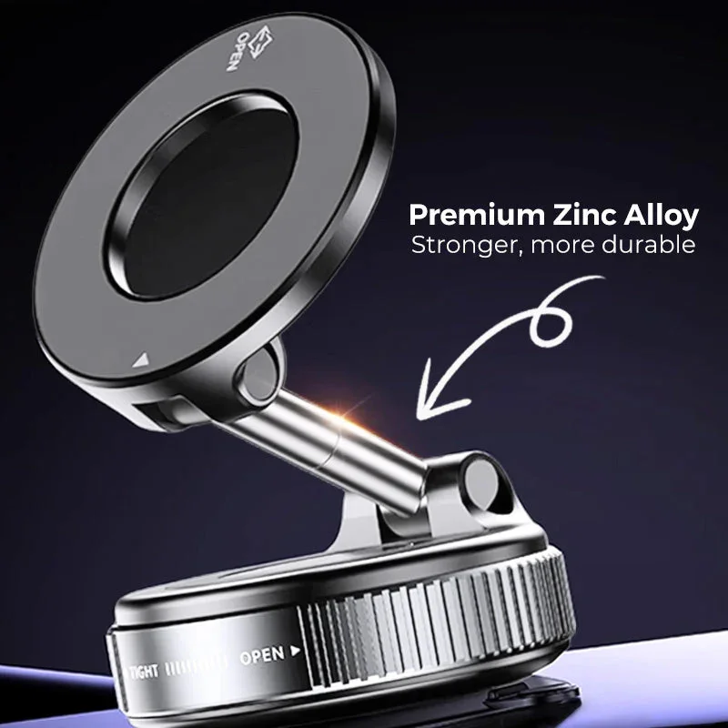 1PC 360° Foldable Vacuum Magnetic Phone Holder, Magnetic Car Phone Mount, Hands-Free Suction Cup Phone Holder for Smooth Surface