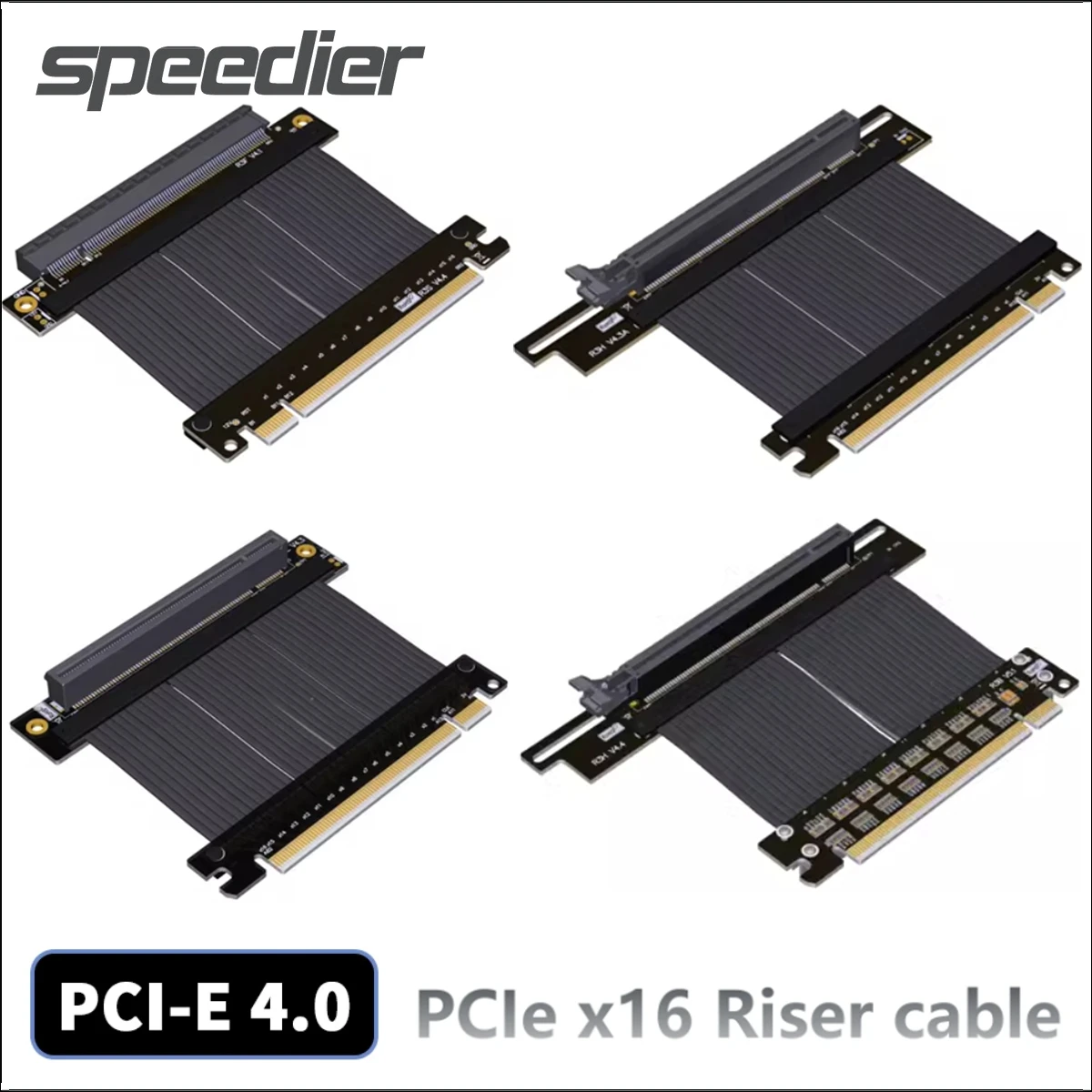 ticklink-高速グラフィックスカードモデルpcie-40x16riserケーブルpci-e16x40-gputx-3090垂直マウント黒