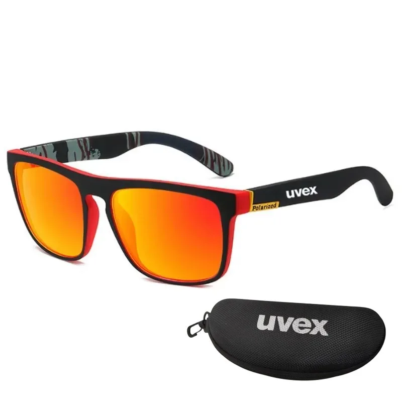 UVEX Men's Polarized Sunglasses Colorful Film Sports Sunglasses Elastic Paint PC Frame Glasses sun glasses