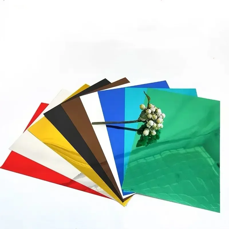 2MM 3MM Acrylic Gold colorful Mirror Square Sheet Plastic Pier Glass Hotel Decorative Lens Plexiglass Not Easy To Broken