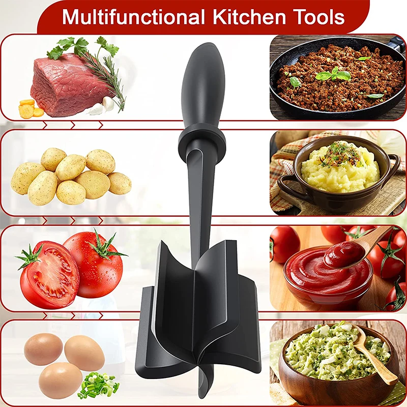 Kitchen Meat Chopper Ground Beef Masher Mixing, Grinding and Pounding Spatula  Meat Scraper for Mincing Meat - AliExpress