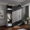 Metal Armoire Wardrobe Closet with Hanging Rod, 71" Tall Wardrobe Cabinet for Clothes, Clothing Storage Cabinet with Doors 4