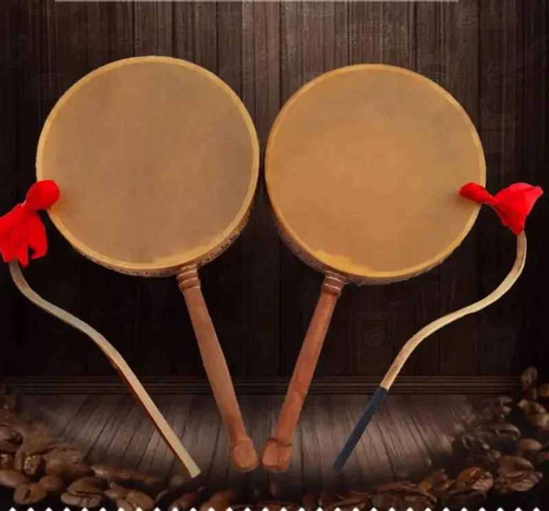 Reba Drum Tibetan Characteristic Style Cow Leather Handle Drum Stage Performance Dance Props Professional Percussion Instruments