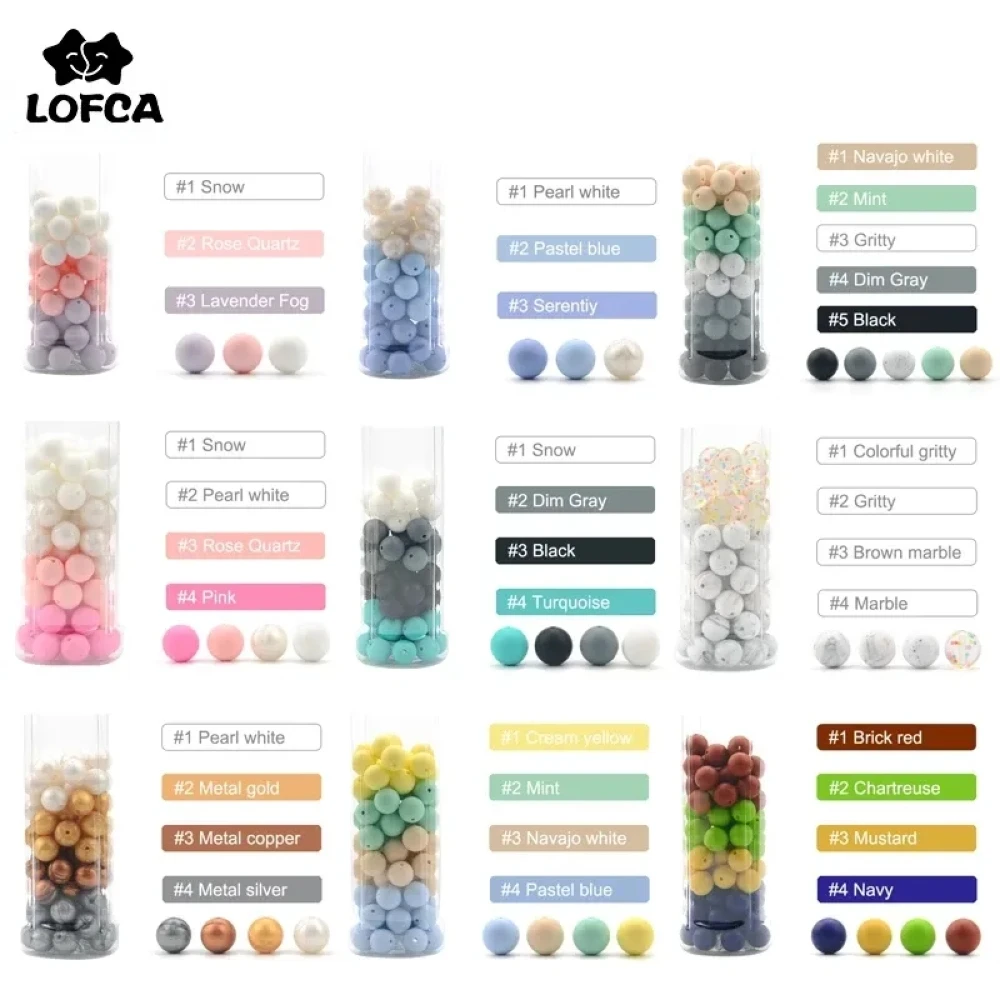 LOFCA 50pcs/lot 12mm Silicone Loose Beads Safe Teether Round Baby Teething Beads DIY Chewable Colorful Teething Infant Teething Toys Baby Teething Toys Silicone Teething Toys Silicone Beads Silicone Teething Beads Silicone Teether