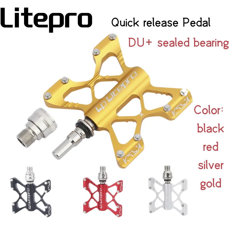Litepro K5 Quick Release Pedal Widened Nonslip Ultralight Aluminum Alloy Du Sealed Bearing