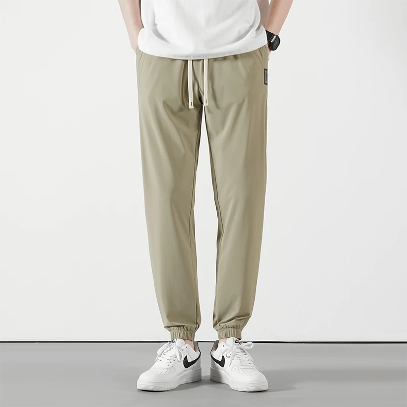 Men Pants Ice Silk Tall Size Summer Sport Sweatpant Jogger Trouser Male Extra Long Leg Length 190 Cm 107 115 Lengthed Teenager