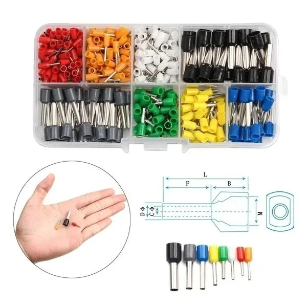 Terminal Connector 400-2120PCS Electrical Tube Insulated Terminal VE Tubular Crimp