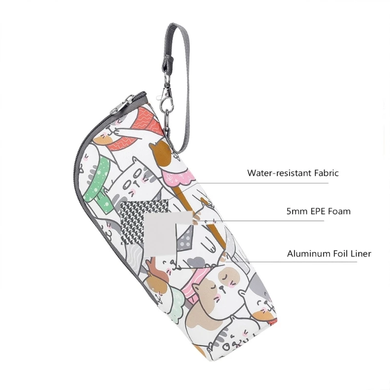 Baby Milk Bottle Insulation Bag Printed Travel Carry Case Portable Feeding Bottle Thermal Handbag Strollers Hanging Bag 2