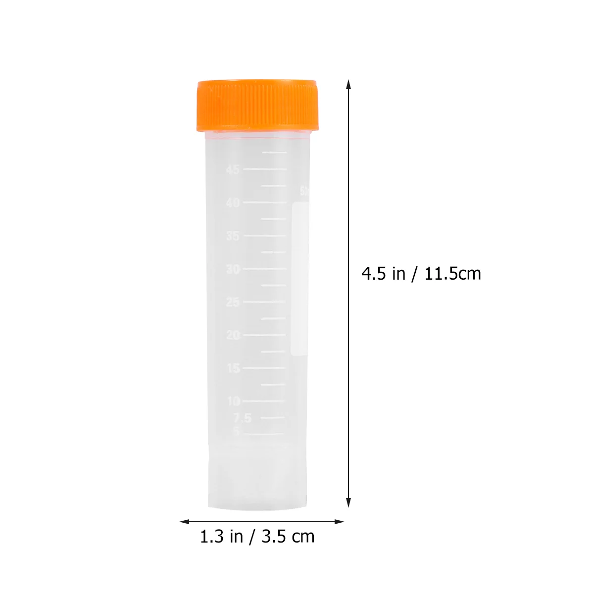 Plastic Test Tubes Centrifuge Tube 50pcs 50ml Screw Port Centrifuge Tube Flat Bottom Centrifuge Tubes Vertical Tubes (Orange 50pcs/Pack) Test tubes