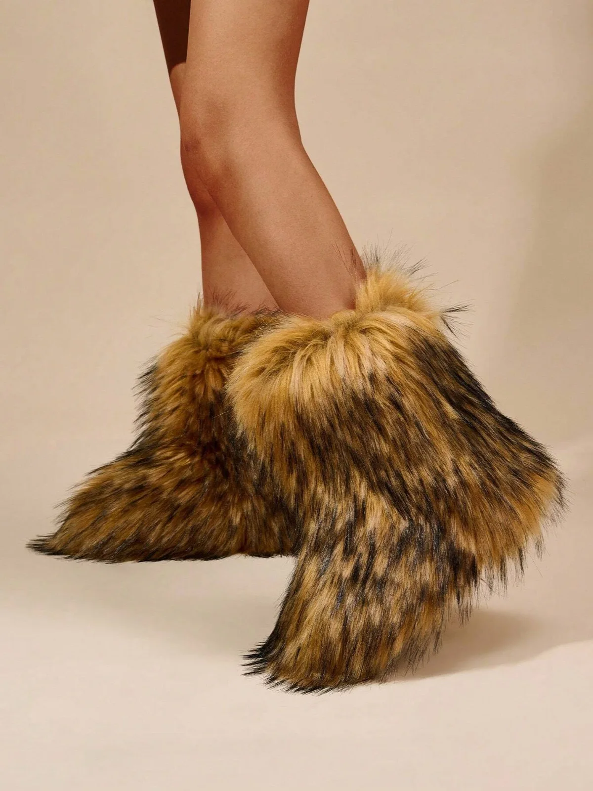 New Winter Faux Fur Lining Warm Casual Snow Boots, Fashion Mid-Calf Boots For Women, Christmas Vibe 2