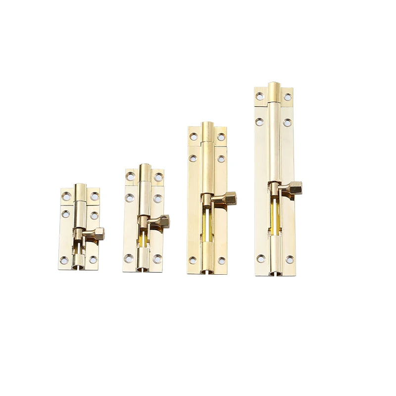 23mm Brass Door Latch Lock Solid Sliding Bolts Window Latch Hasp Home Hardware Gate Garden Toilet Safety with screw