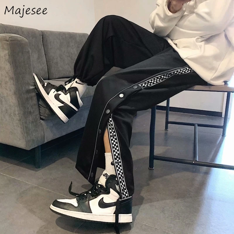 

Casual Pants Men Summer Design High Street All-match Handsome Hip Hop Teens Ulzzang Male Trousers Black Baggy Pantalones Popular