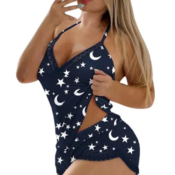 Sexy Lace Corset Lingerie Set – Women’s Ruffle Trim 2-Piece Sleepwear Hot Sale in US & Europe, Available in Multiple Colors 1