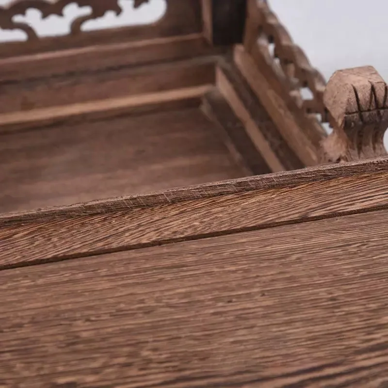 Chicken Wing Wood Base, Carving Handicraft Decoration, Rectangular Solid Wood, Flower Pot, Buddha Statue Base