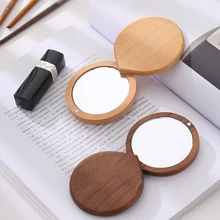 

Women Shape For Magnet Small Travel Open Heart Girls 360 Camping Hand Compact Makeup Wooden