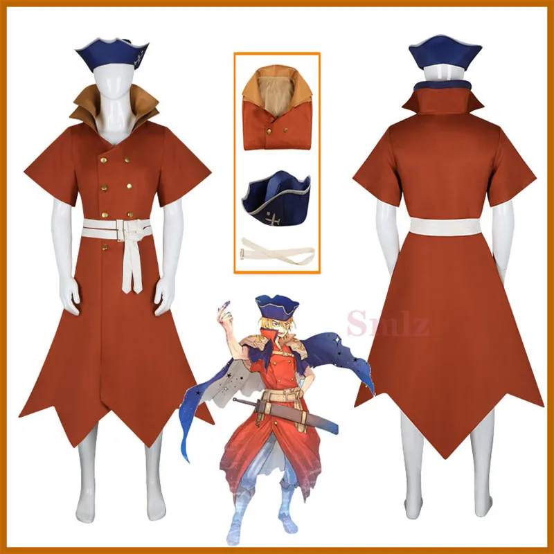 

Anime Dr.STONE Nanami Ryusui Cosplay Men Trench hat belt Halloween Costume suit For Adult
