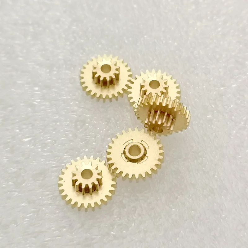 Double Metal Gear 0.4 Modulus 12T + 25 Teeth 0.4M 12T + 25T Duplex Gear Outer Diameter 10.5mm Width 1.8mm For 2mm 4pcs/Lot