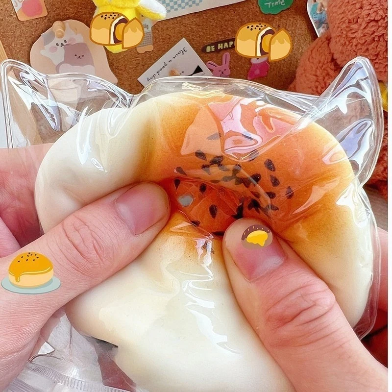 Viral Fluid Egg Yolk Pastry Squishy - Slow-Rise Food-Mimicking Sensory Toy, Realistic Stress Relief Fidget for Anxiety & Focus