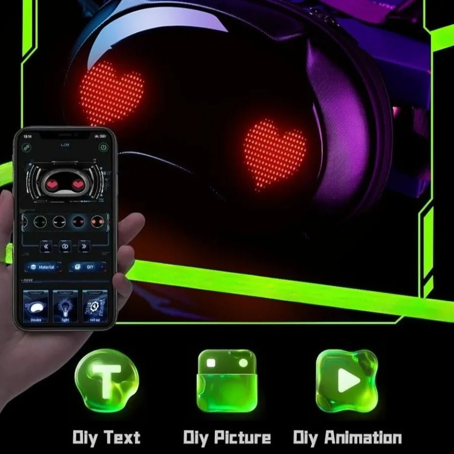 LED Crossbody Bag - Fashionable Cat Silhouette Backpack with APP-controlled LED Display and Loyal Eyes Design Led Lights - Image 4