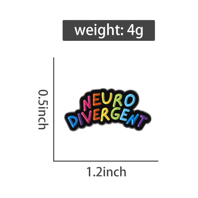 Autismus-Bewusstsein ADHS Mental Health Emaille Pin Regenbogen Neurodivergent Brosche Revers Rucksack Abzeichen Schmuck Geschenk für Freunde – Detail 1