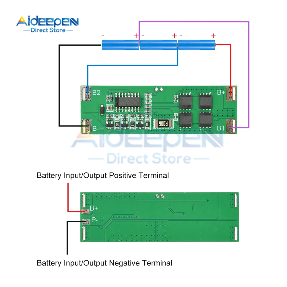 Advanced Lithium Battery Protection Board with Overcharge and Over-Discharge Safeguards, 15A High Current Output