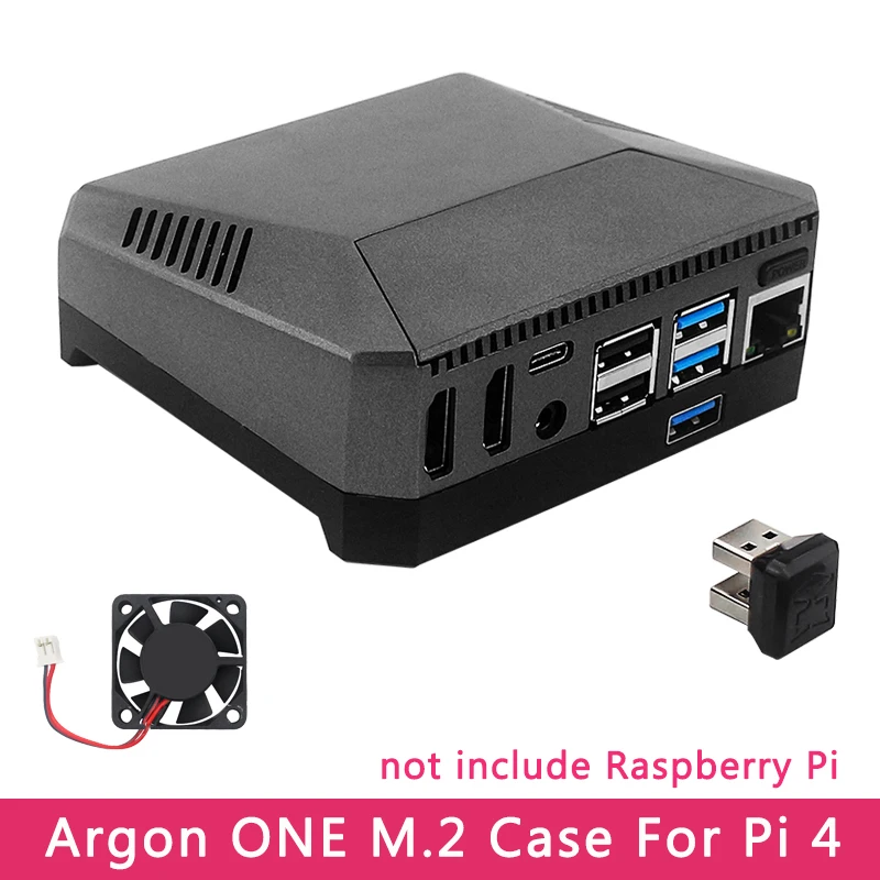 

2024 аргон ONE M.2 чехол для Raspberry Pi 4 Model B M.2 SATA SSD для USB 3,0, плата с поддержкой UASP, встроенный вентилятор, алюминиевая деталь