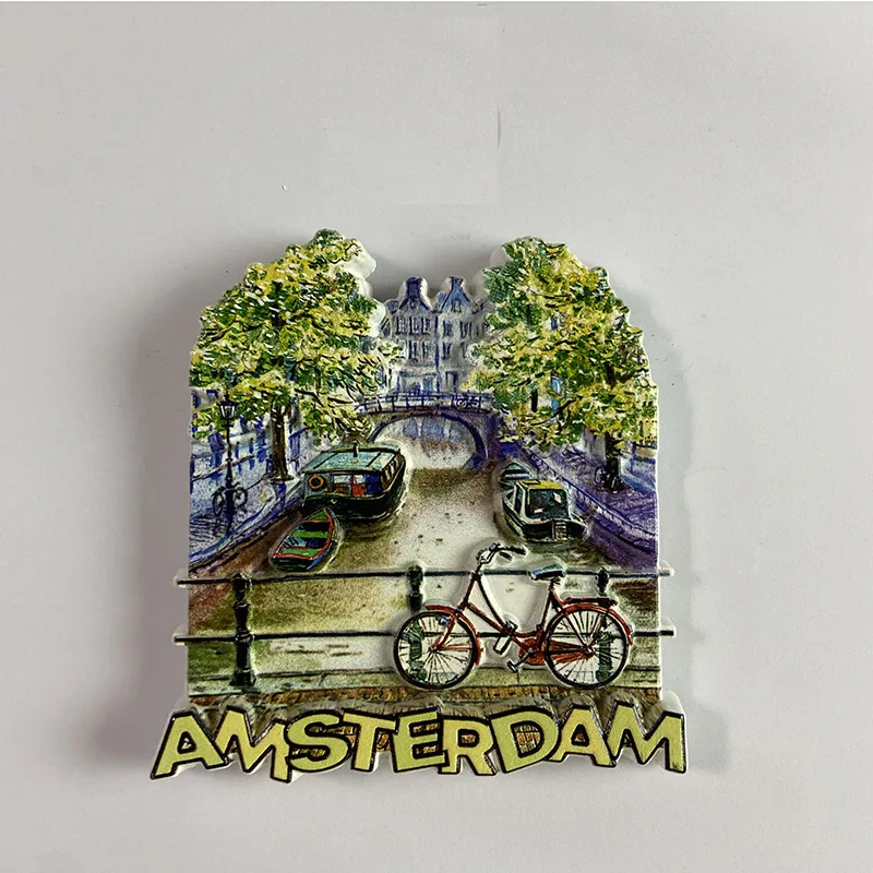 

AMSTERDAM 3D Fridge Magnet Tourist Souvenirs Refrigerator Magnetic Decoration Articles Collection Handicraft Gift