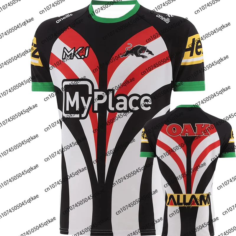 New Summer Australian NRL Penrith Panthers Home Jersey Women Men Oversized Training Tee Breathable Kid/Adult Rugby Jersey