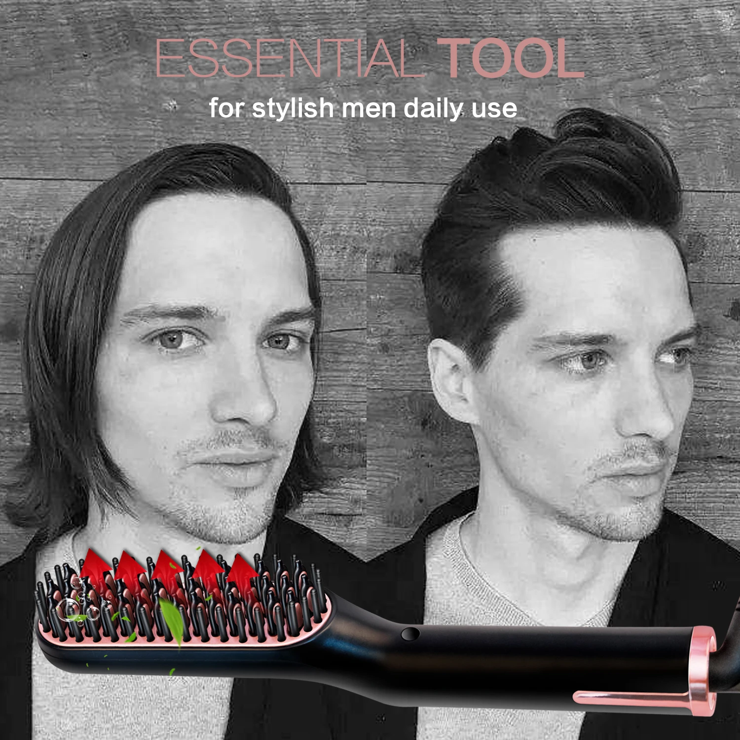 Hot Comb Straightener Heating Comb For Men Beard Electric Negative Ion Hair Straightening Brush Wet Dry Use Quick Hair Styler 5