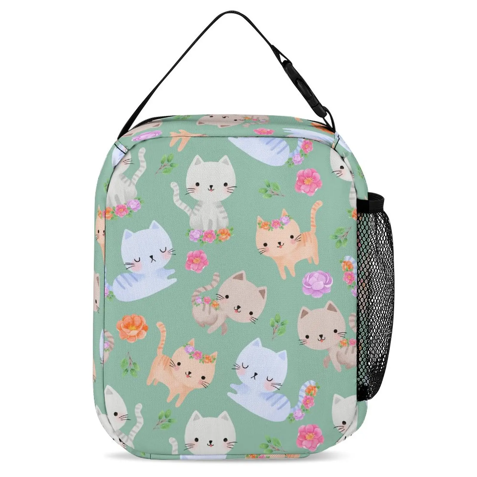 Cute Animal Print School Bag Backpack with Pencil Case Three-piece Set Book Bag Lunch Bag Large Capacity Mochila