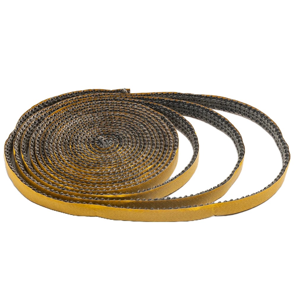 1 Roll 4M Fireplace Seal Rope Self-Adhesive Fiberglass Sealing Tape Temperature Resistant Furnace Stoves Door Gasket Cord