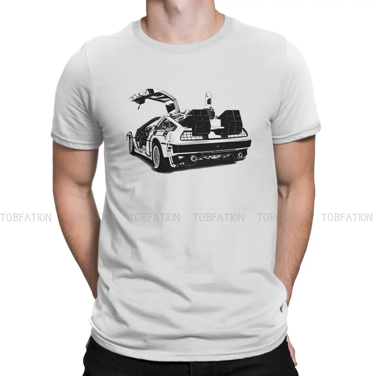 Maglietta Uomo Ritorno Al Futuro - DeLorean E Time Travel, Cotone Nero, Taglia S
