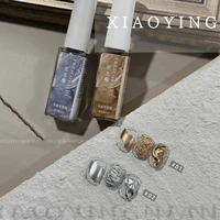 1Pcs Metal Smudge Liquid Nail Art Accessories 2 Colors Gold Silver Coloured Drawing Gradients Halo Dye Liquid Manicure Only 1