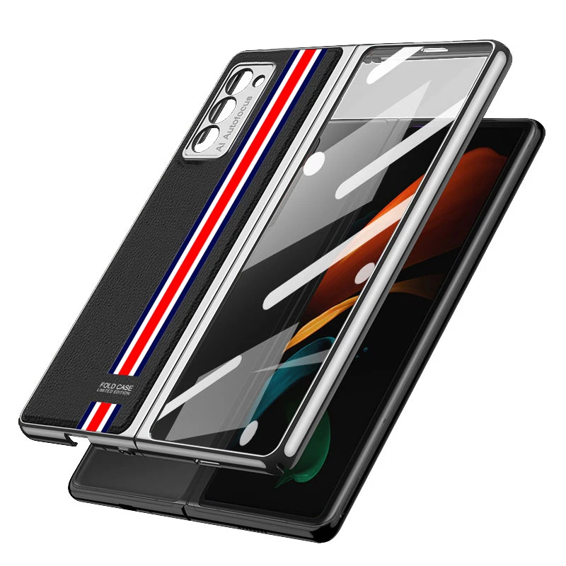 

GKK оригинальный кожаный чехол с покрытием для Samsung Galaxy Z Fold 2 3 4, защитный чехол со стеклянным краем, жесткий чехол для Galaxy Z Fold 2 3 4, чехол